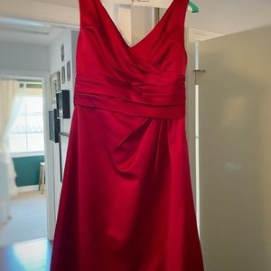 David's Bridal apple red dress